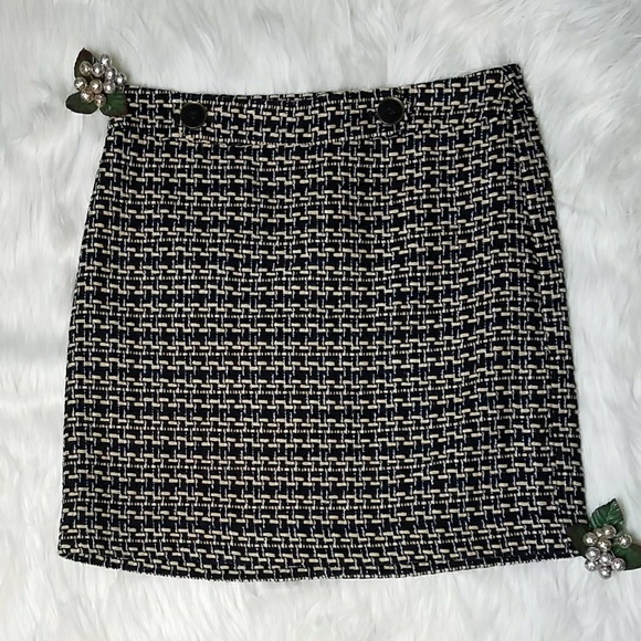 LOFT Dresses & Skirts - Loft Tweed Pencil Skirt Black & Tan Size 4